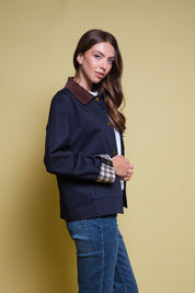 CHAQUETA BARN AZUL CUELLO PANA