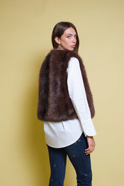 CHALECO FAUX FUR CHOCOLATE
