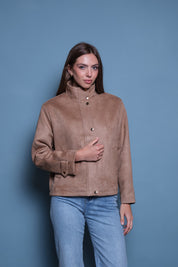 CHAQUETA GAMUZA CUELLO FUNNEL CAFE