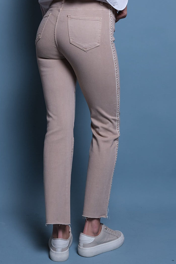 JEANS RANDA TEJIDA BEIGE