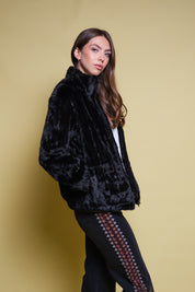 CHAQUETA FAUX FUR FUNNEL NECK