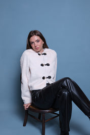 CHAQUETA POLAR CIERRE CUERO