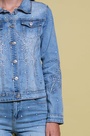 CHAQUETA JEANS DOTS FLORAL