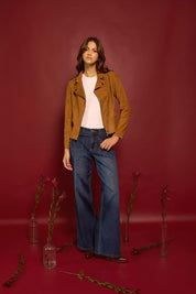 CHAQUETA BIKER GAMUZA VEGANA KAMEL