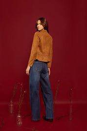 CHAQUETA BIKER GAMUZA VEGANA KAMEL