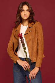CHAQUETA BIKER GAMUZA VEGANA KAMEL