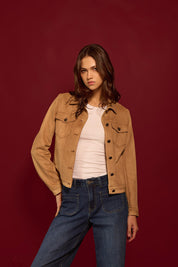 CHAQUETA TRUCKER GAMUZA VEGANA KAMEL