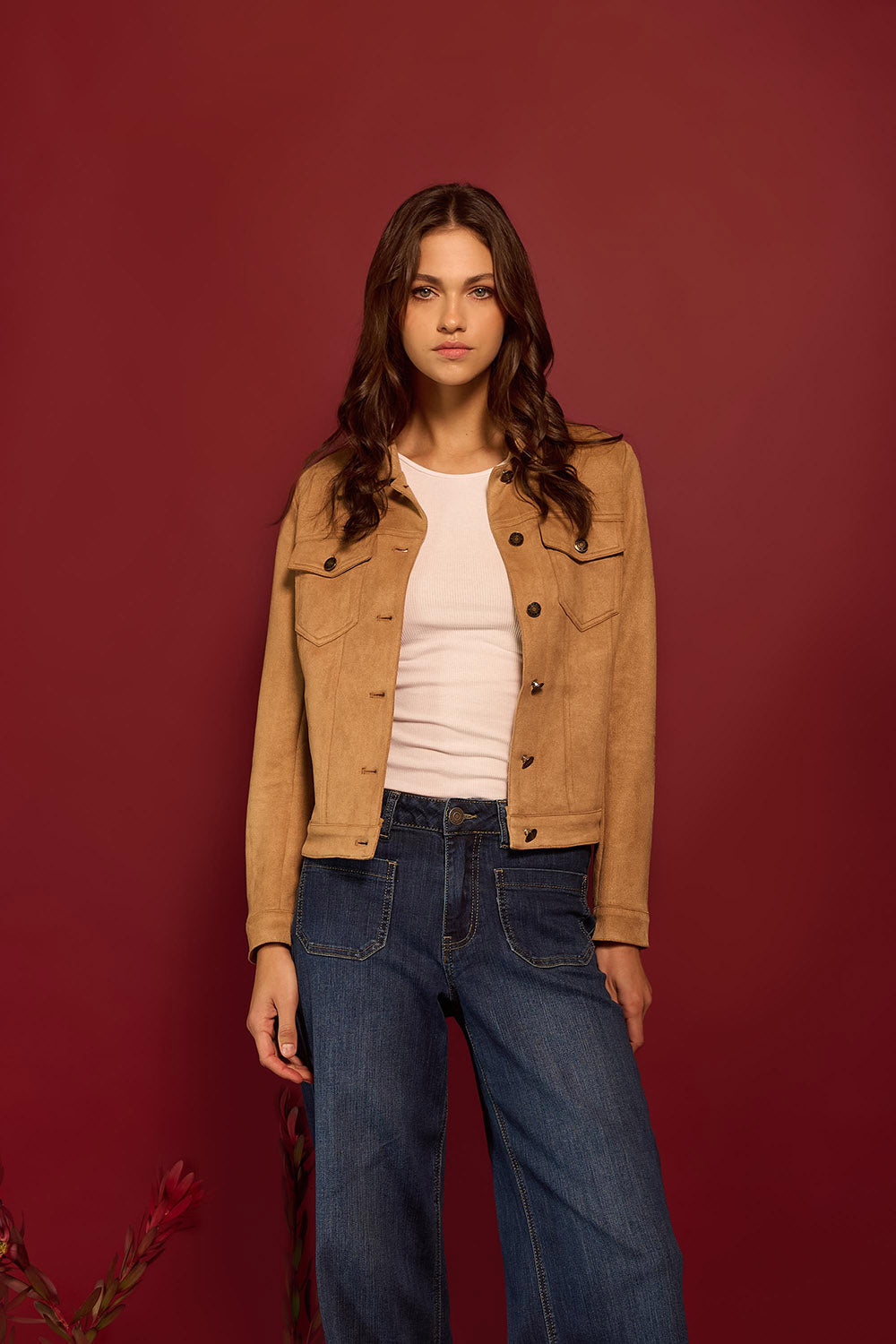 CHAQUETA TRUCKER GAMUZA VEGANA KAMEL