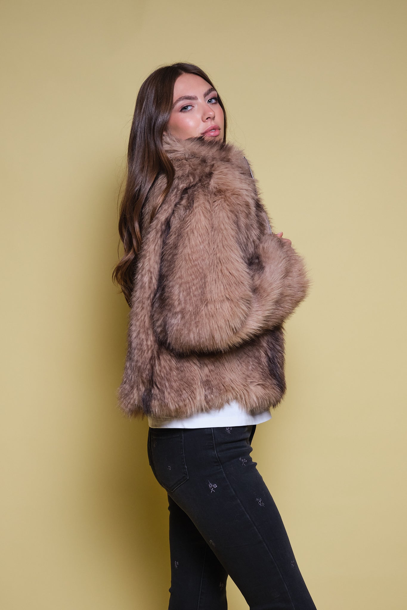 CHAQUETA FAUX FUR CUELLO FUNNEL