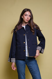 CHAQUETA BARN AZUL CUELLO PANA