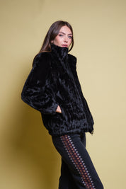CHAQUETA FAUX FUR FUNNEL NECK