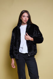 CHAQUETA FAUX FUR FUNNEL NECK