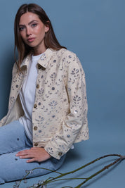CHAQUETA MANTEQUILLA BORDADO LENTEJUELA ALL OVER
