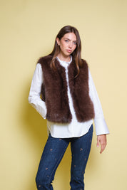 CHALECO FAUX FUR CHOCOLATE