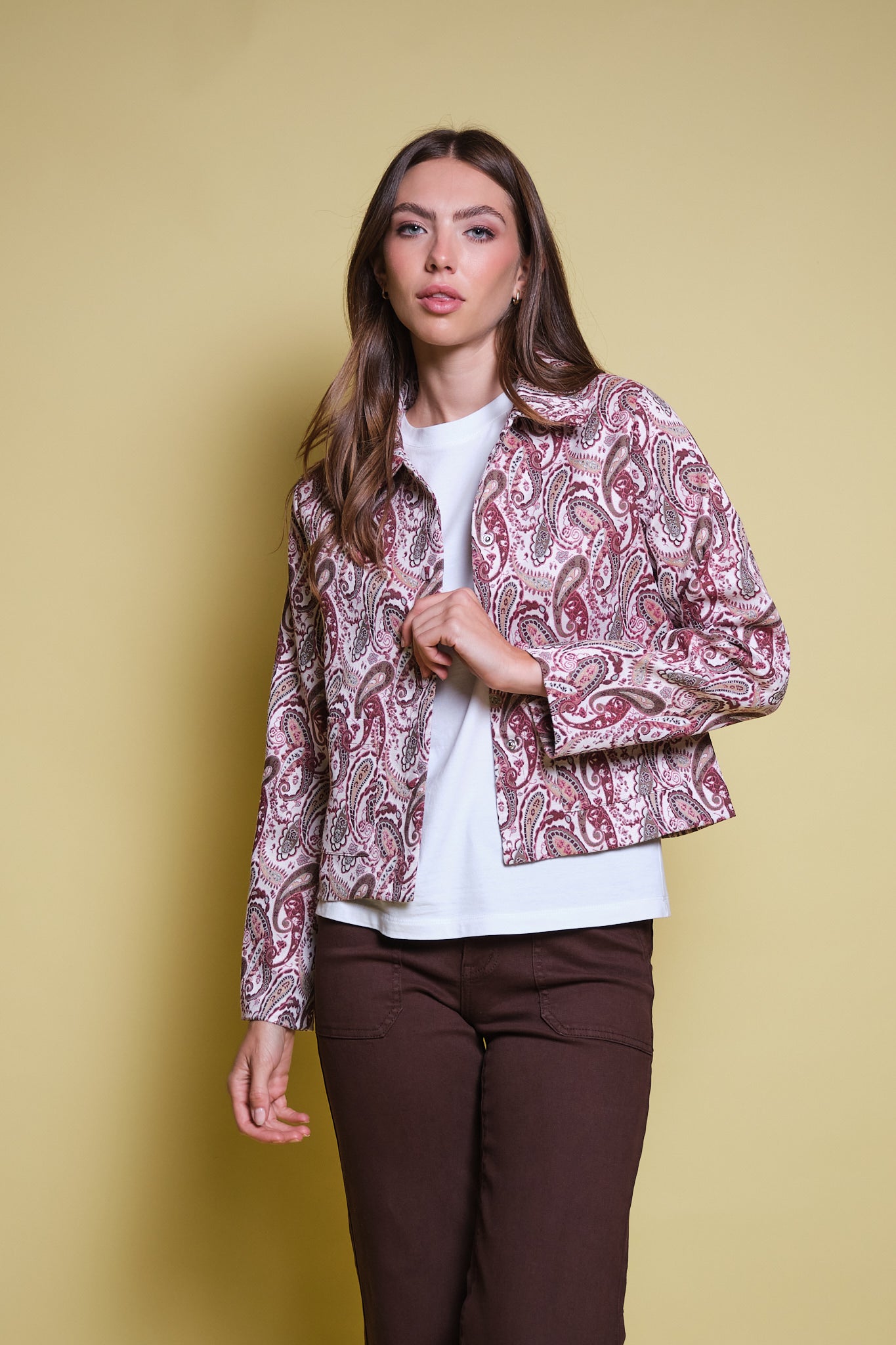CHAQUETA PAISLEY ALL OVER VINOTINTO