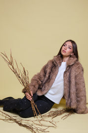 CHAQUETA FAUX FUR CUELLO FUNNEL