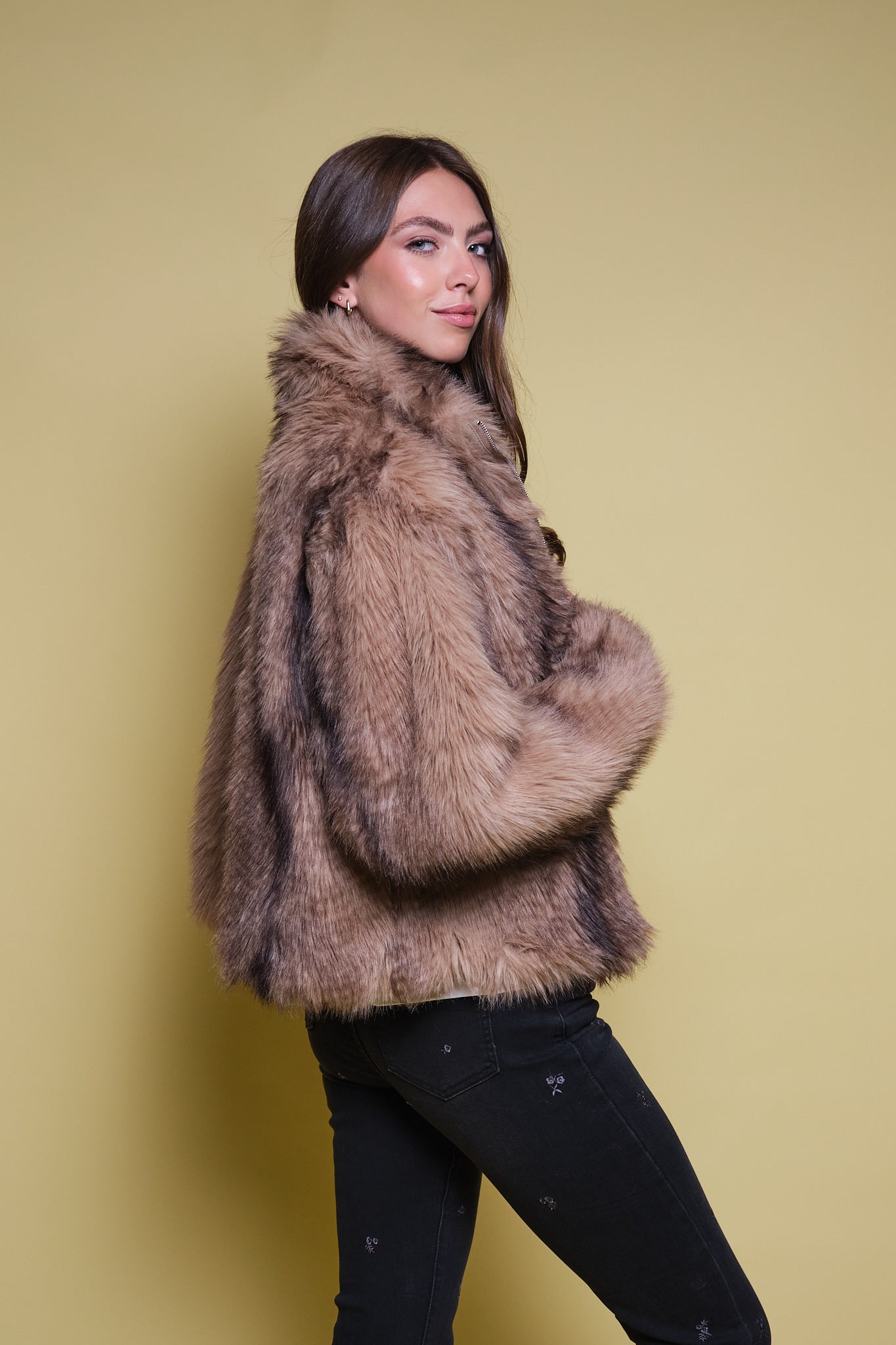 CHAQUETA FAUX FUR CUELLO FUNNEL