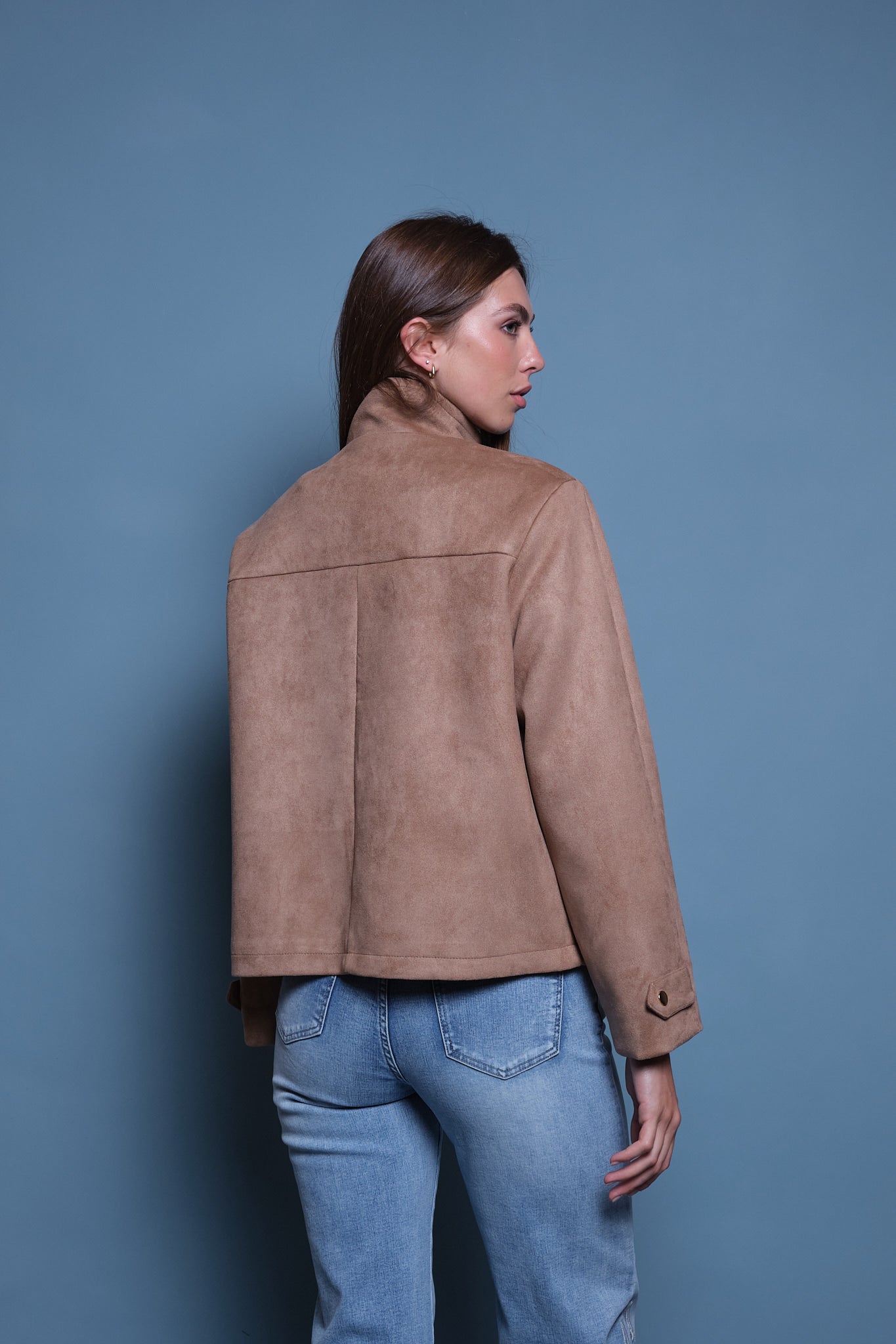 CHAQUETA GAMUZA CUELLO FUNNEL CAFE