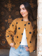 CHAQUETA DOTS MOSTAZA
