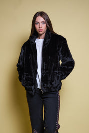 CHAQUETA FAUX FUR FUNNEL NECK