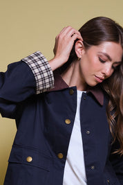 CHAQUETA BARN AZUL CUELLO PANA