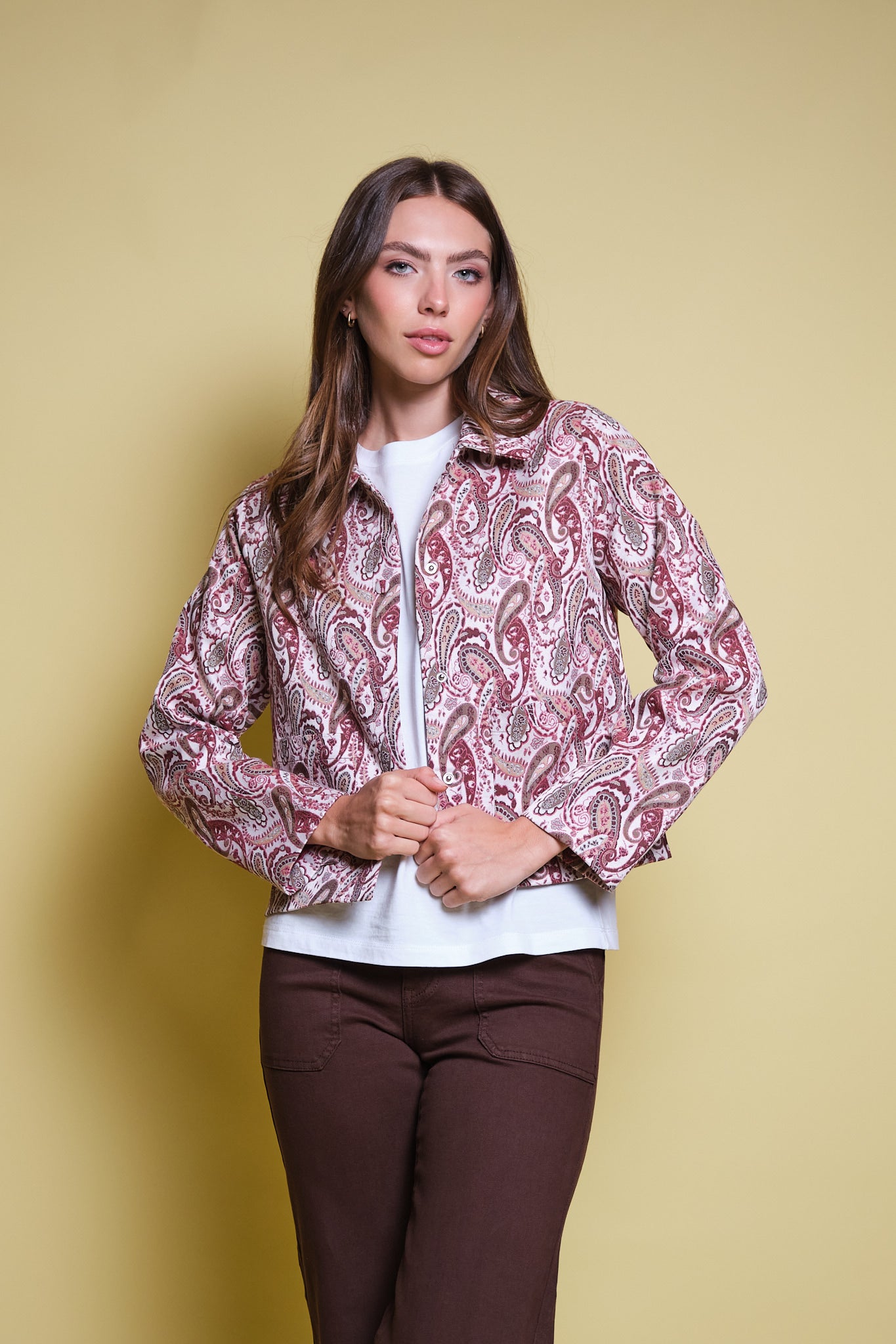 CHAQUETA PAISLEY ALL OVER VINOTINTO