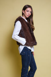 CHALECO FAUX FUR CHOCOLATE