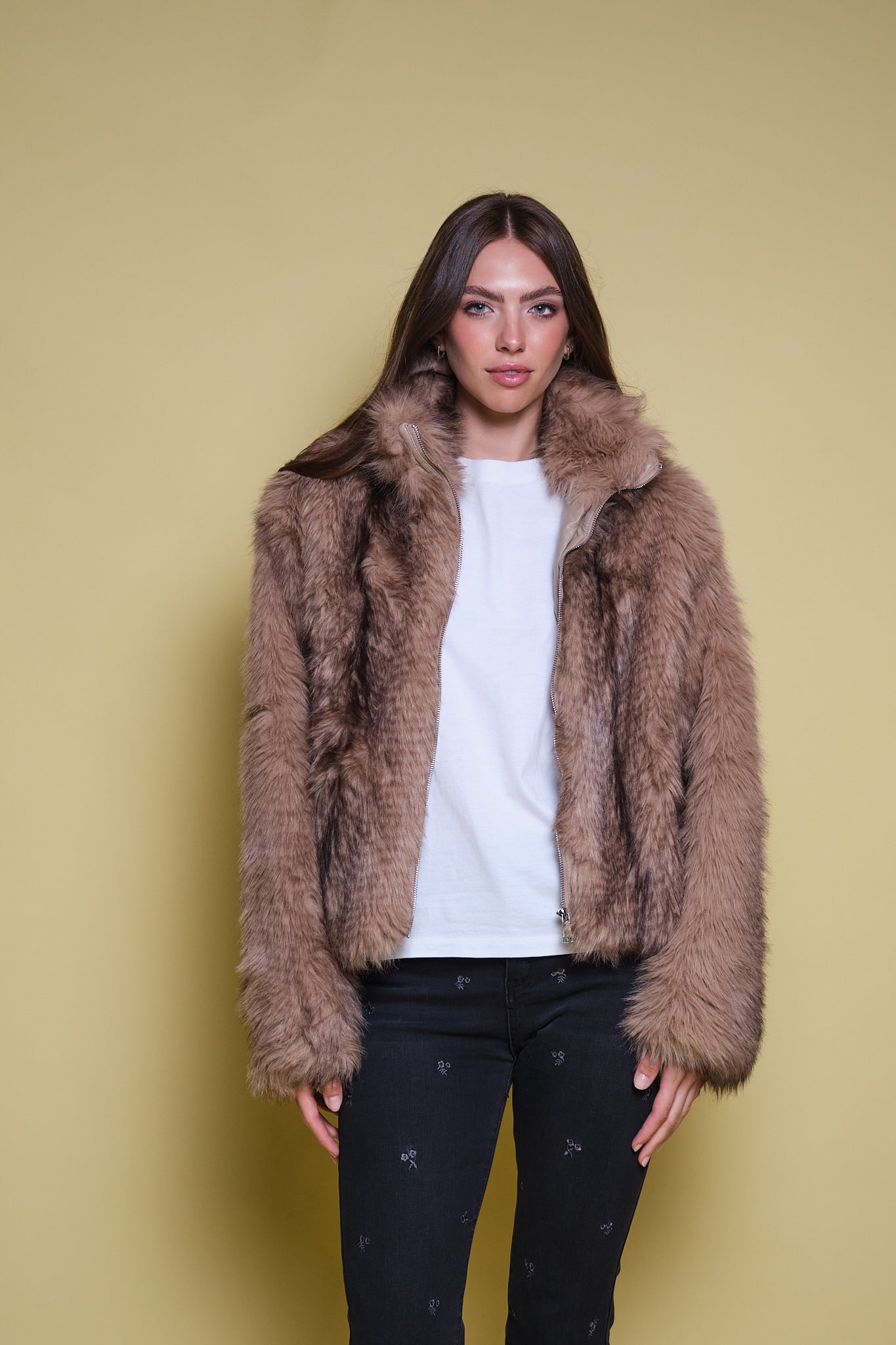 CHAQUETA FAUX FUR CUELLO FUNNEL