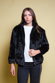 CHAQUETA FAUX FUR FUNNEL NECK