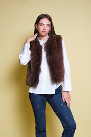 CHALECO FAUX FUR CHOCOLATE