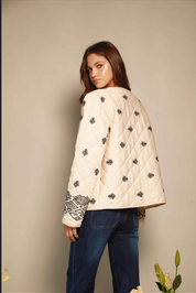 CHAQUETA SEMI ACOLCHADA BORDADO BOHO