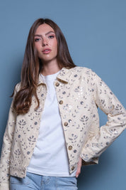 CHAQUETA MANTEQUILLA BORDADO LENTEJUELA ALL OVER