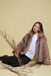 CHAQUETA FAUX FUR CUELLO FUNNEL