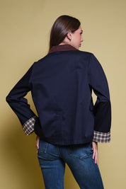 CHAQUETA BARN AZUL CUELLO PANA