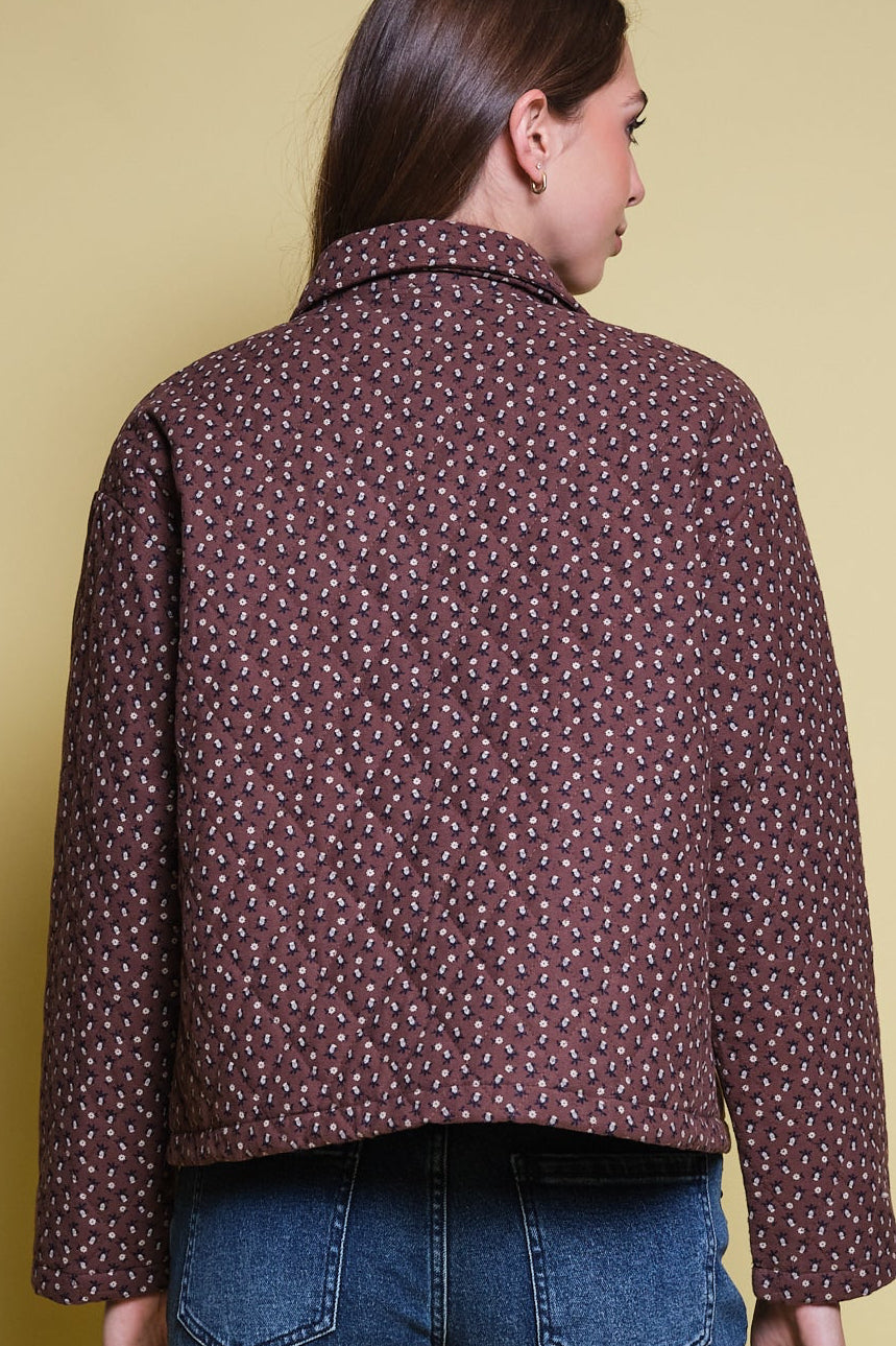 CHAQUETA ACOLCHADA FLORES CAFE