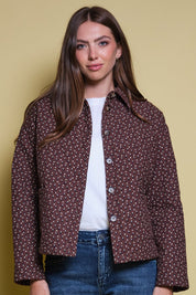 CHAQUETA ACOLCHADA FLORES CAFE