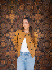 CHAQUETA DOTS MOSTAZA