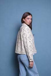 CHAQUETA MANTEQUILLA BORDADO LENTEJUELA ALL OVER