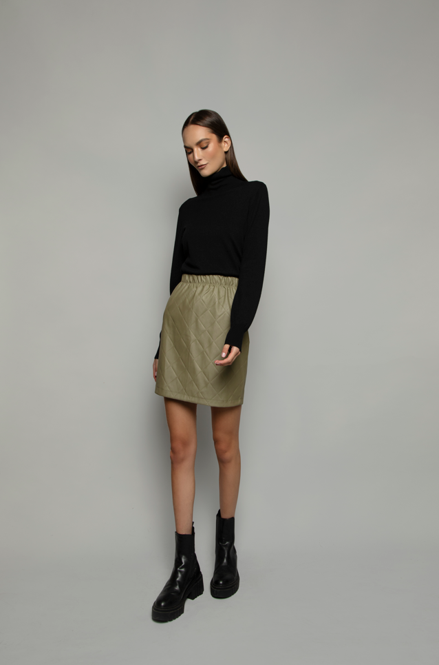 FALDA CUERO ROMBOS VERDE