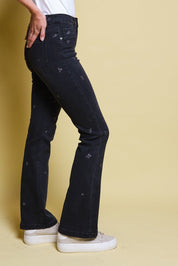 JEANS NEGRO BORDADO FLORAL