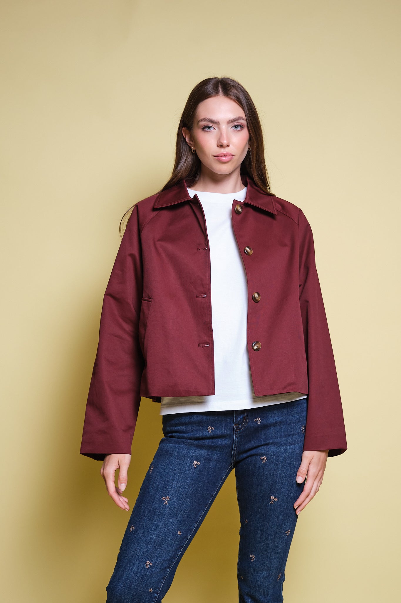 CHAQUETA BARN VINOTINTO FORRO CUADROS