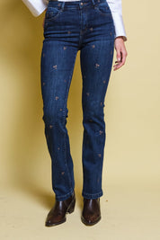 JEANS AZUL BORDADO FLORAL