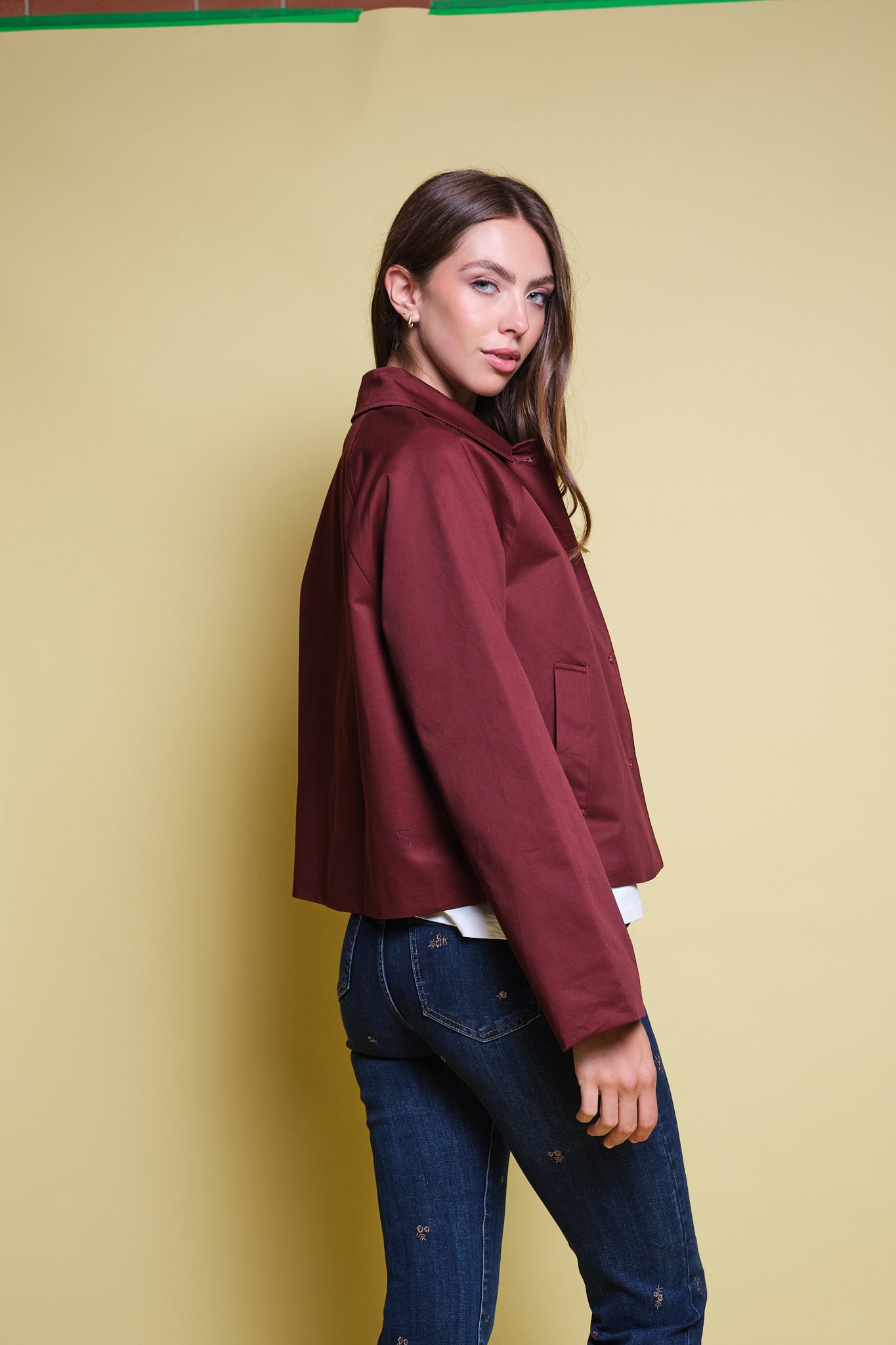 CHAQUETA BARN VINOTINTO FORRO CUADROS