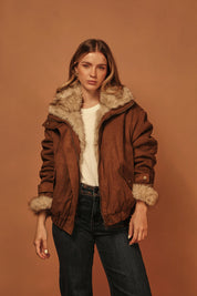 CHAQUETA REVERSIBLE GAMUZA Y FAUX FUR
