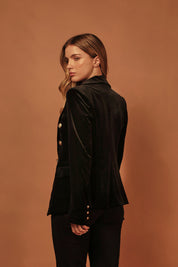 BLAZER CRUZADO TERCIOPELO NEGRO