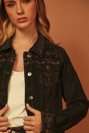 CHAQUETA PANA VERDE BORDADO ARIZONA