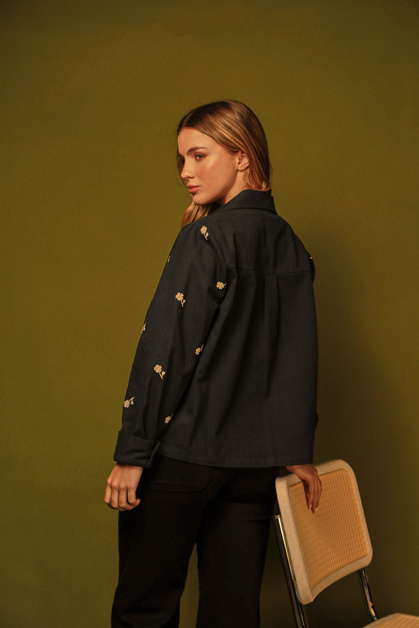 CAMI CHAQUETA AZUL FLORAL