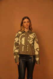 CHAQUETA BORDADO NATURE VERDE