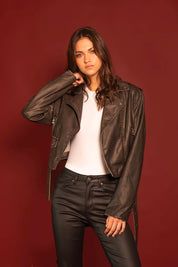 CHAQUETA BIKER CUERO VEGANO DUST