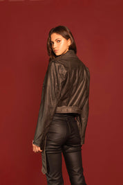 CHAQUETA BIKER CUERO VEGANO DUST